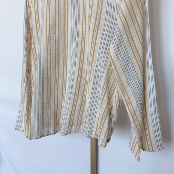 Paper + Crane Women's Striped V-Neck Long Sleeve Blouse Size S Multicolor - Picture 10 of 11